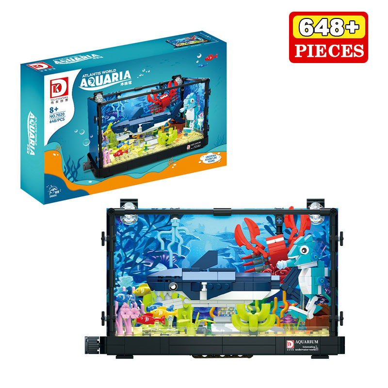 Aquarium Marine World - 648 шт., экзосистема акулы, танк, строительные