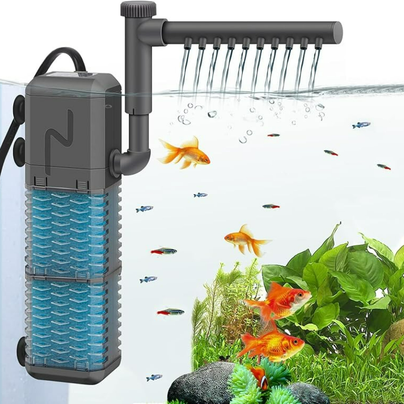 Marine Aquarium Overflow Box - 3-в-1 бесшумный внутренний фильтр-насос для аквариума,