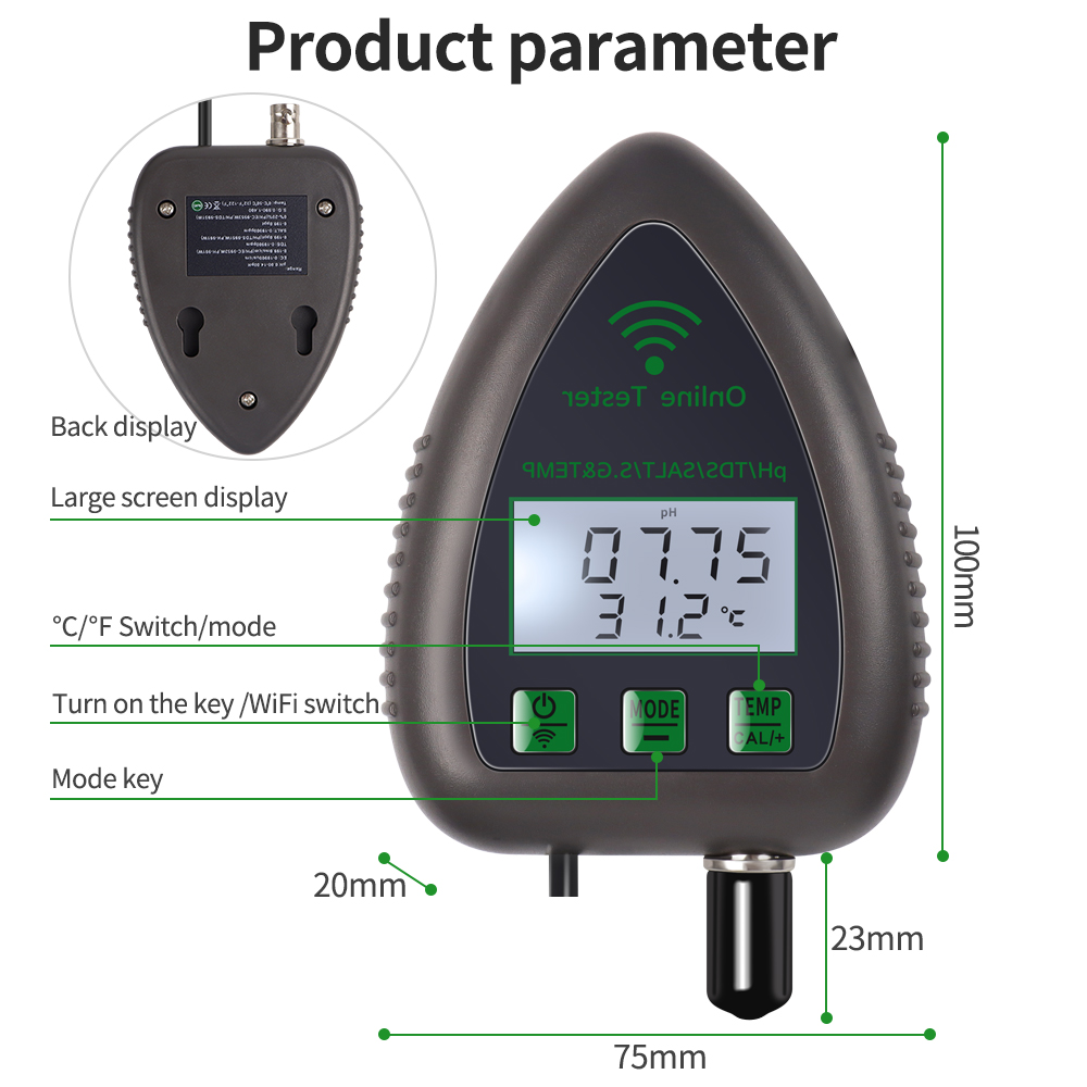 Тестер качества воды Tuya Wi-F – обзор и цена Marine Aquarium Water Analyzer